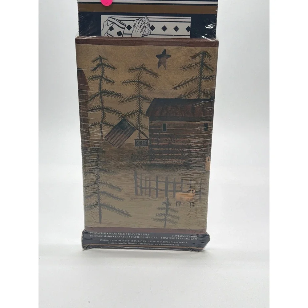 Expressions Primitive Country Log Cabin Wall Border 5 Yards SB10253B New